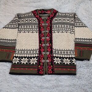 Vintage Vrikke Sweater Womens‎ S Cardigan Nordic Wool Clasp Preppy Norwegian